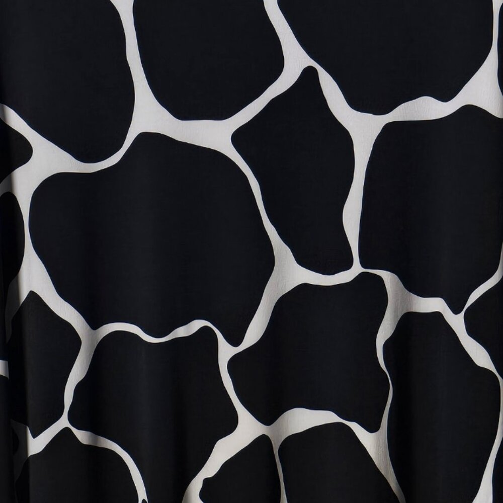 Eva Varro Top Womens Large Black/White Abstract Batwing Tunic Made USA/Artsy - Picture 6 of 12
